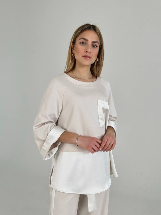 Combined sweatshirt with pocket and...