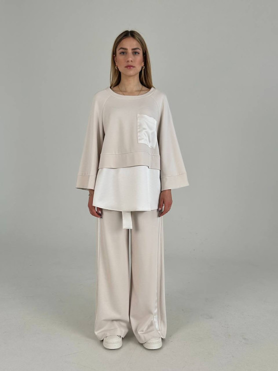 Combined sweatshirt with pocket and...
