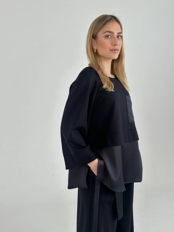 Combined sweatshirt with pocket and...