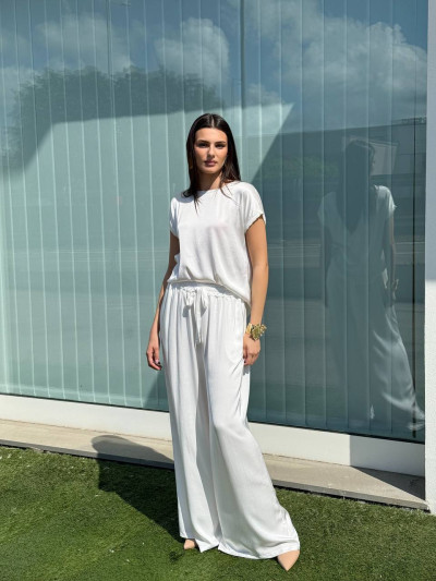 Satin-Effect Palazzo Trousers