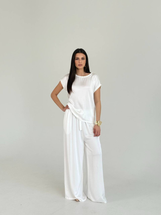 Satin-Effect Palazzo Trousers