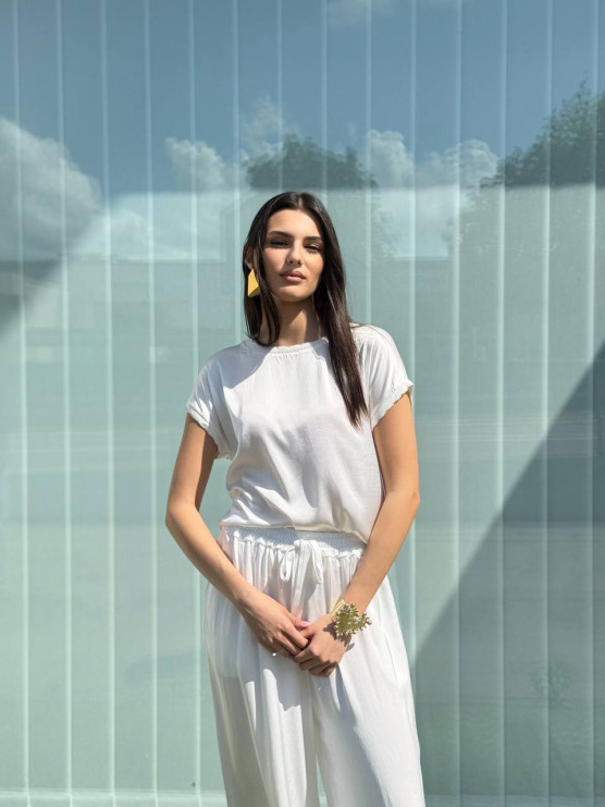 Pantaloni a palazzo effetto satin