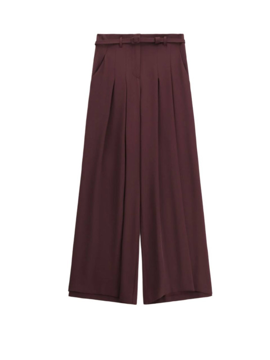 Wide-leg trousers with decorative pleats