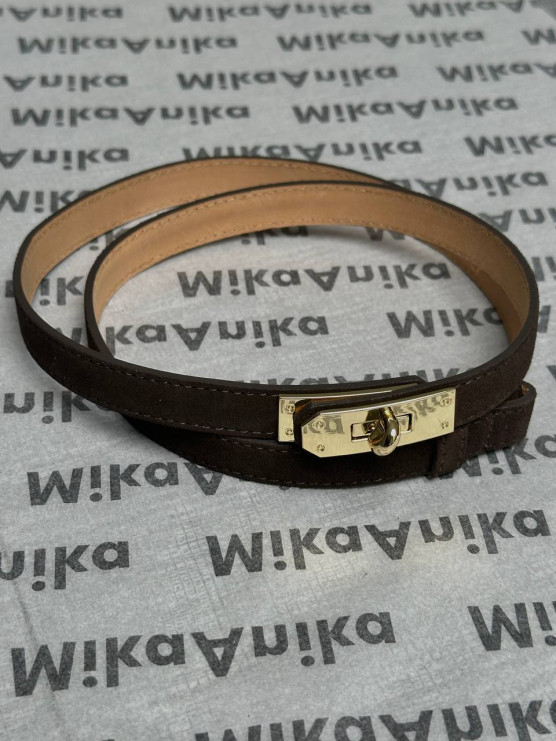 Genuine leather double-wrap belt with...