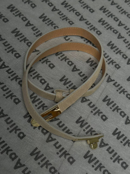 Genuine leather double-wrap belt with...
