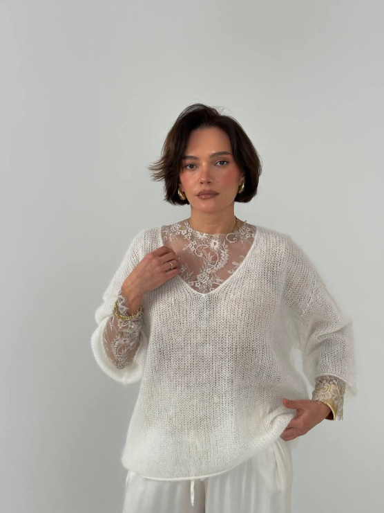 Lace sheer blouse