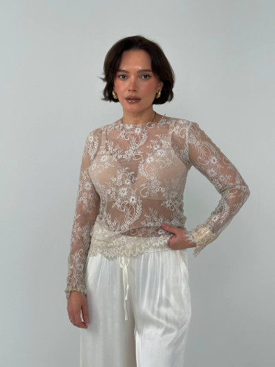 Lace sheer blouse