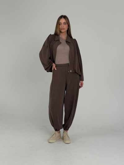 Soft trousers with elasticated hem