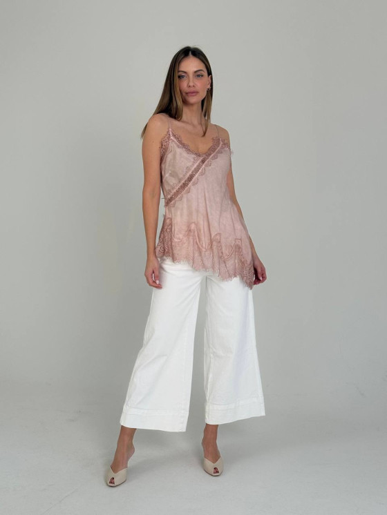 Viscose top with lace