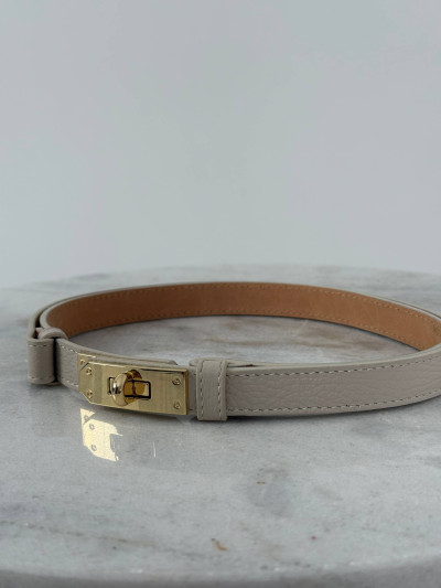 Leather belt with jewel buckle