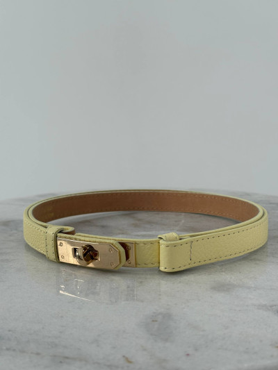 Leather belt with jewel buckle