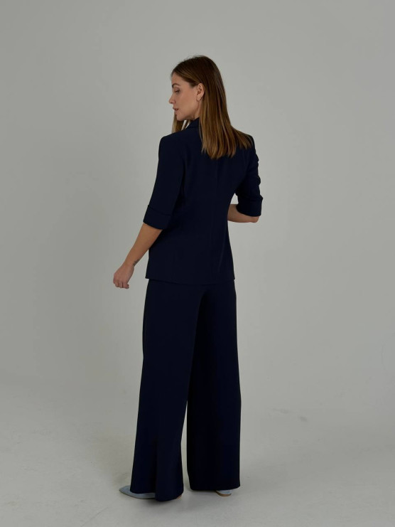 Wide-leg tailored trousers