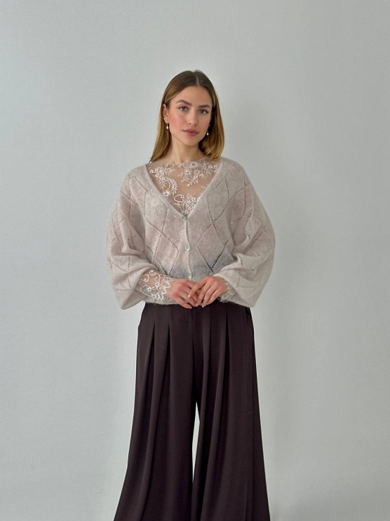 Openwork cardigan