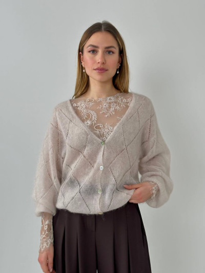 Openwork cardigan