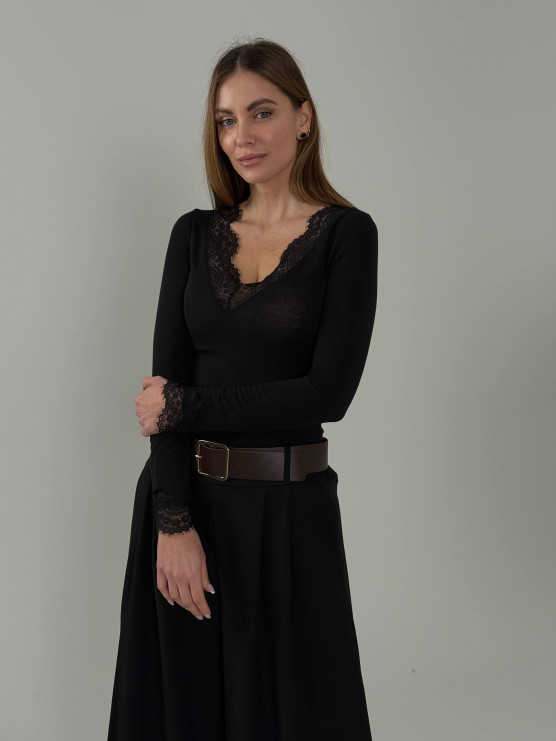 Maglia pizzo cashmere