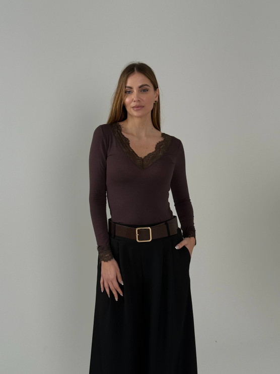 Maglia pizzo cashmere