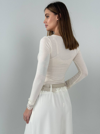 Maglia pizzo cashmere
