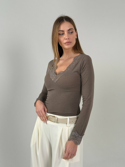 Maglia pizzo cashmere