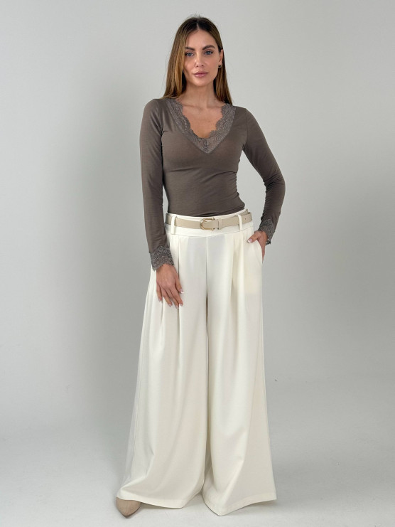 Maglia pizzo cashmere