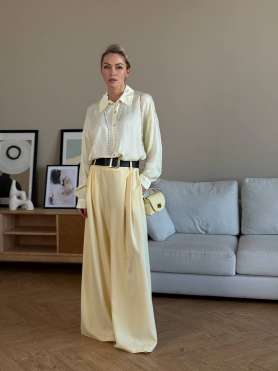 Satin shirt with lace back
