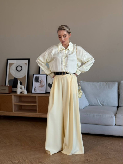 Satin shirt with lace back