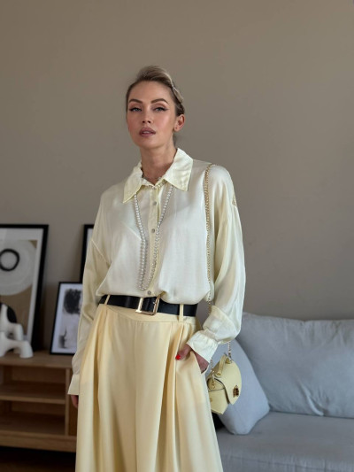 Satin shirt with lace back