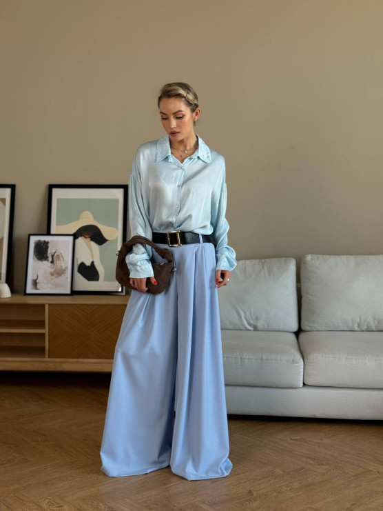 Satin shirt with lace back