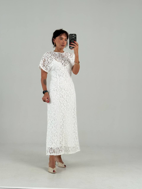 Long floral lace dress