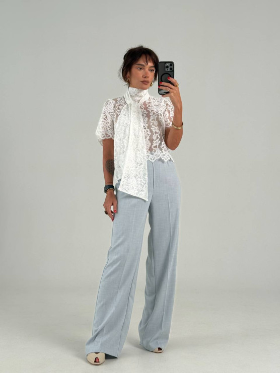 High-waisted palazzo trousers