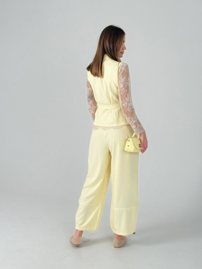 Soft trousers with elasticated hem