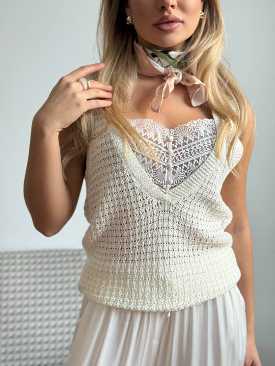 Top crochet elegante