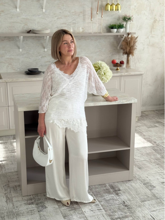 Light melange knit top