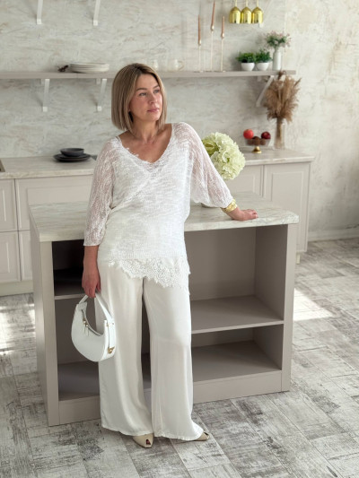 Light melange knit top