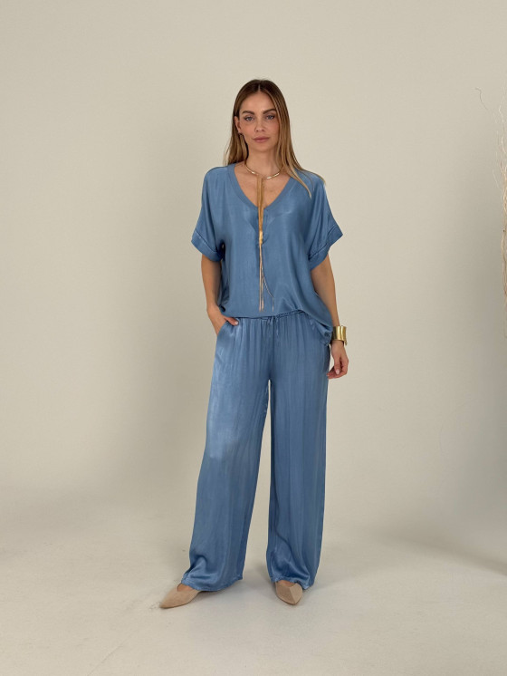 Pantaloni dritti in viscosa