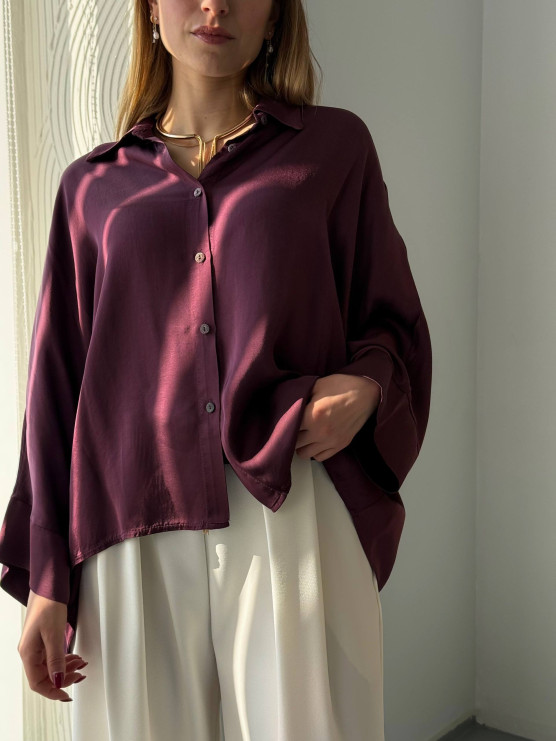 Camicia oversize in viscosa