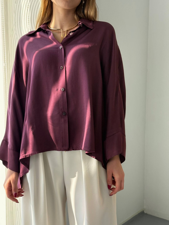 Camicia oversize in viscosa