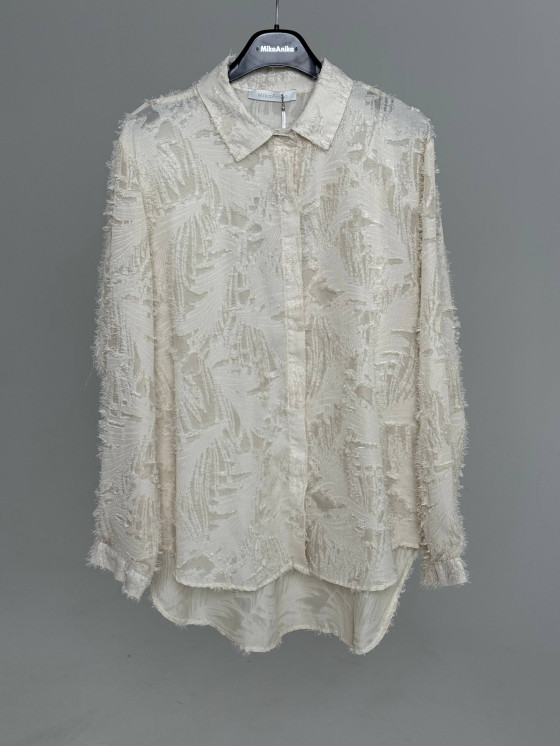 Boho frayed texture shirt