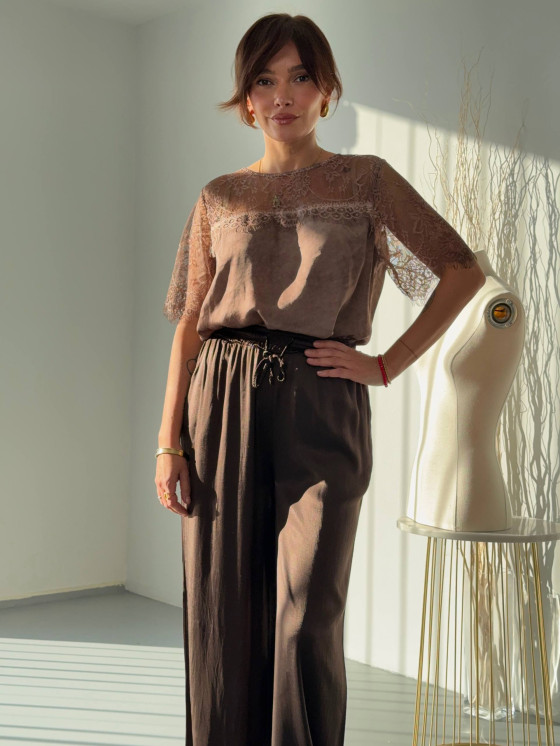 Lace viscose blouse