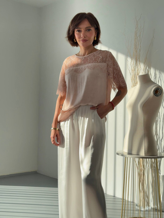 Lace viscose blouse