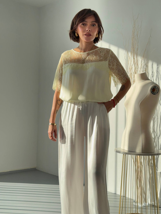 Lace viscose blouse