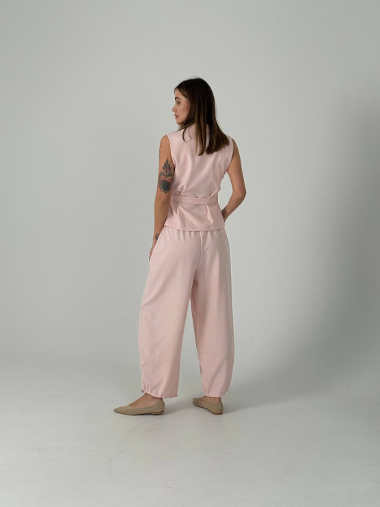 Gilet incrociato con cintura
