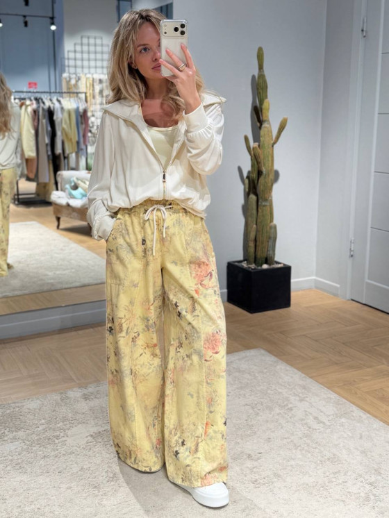 Soft Floral Palazzo Trousers