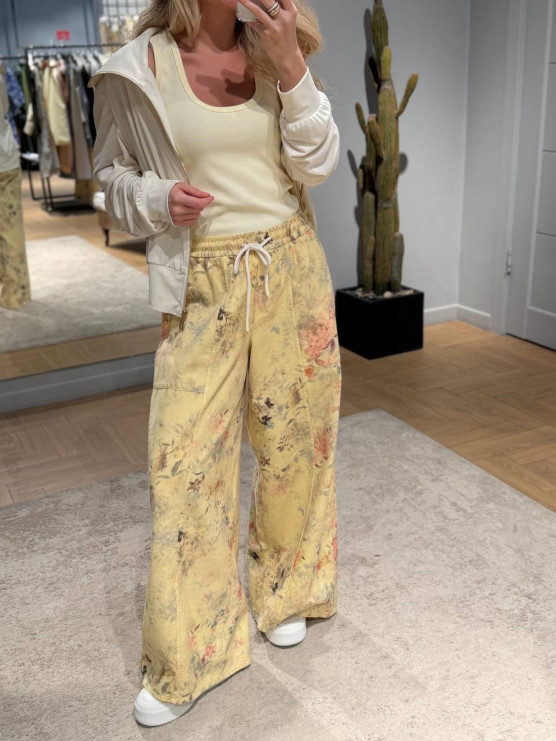 Soft Floral Palazzo Trousers