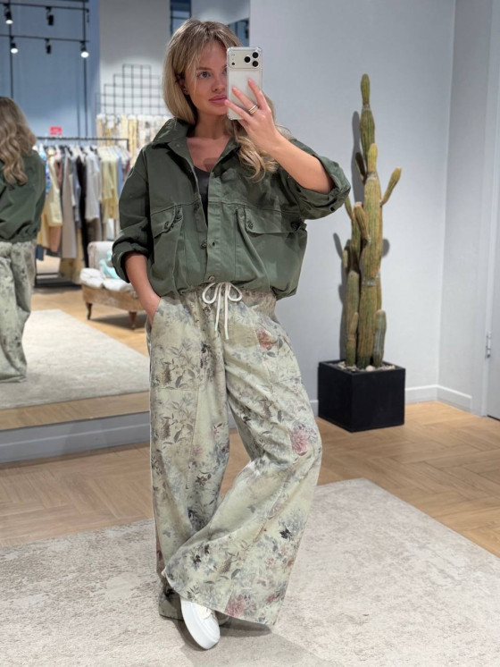 Pantalone palazzo floreale soft