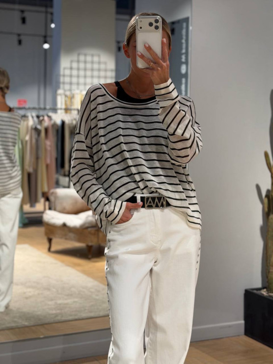 Palazzo jeans with side studs