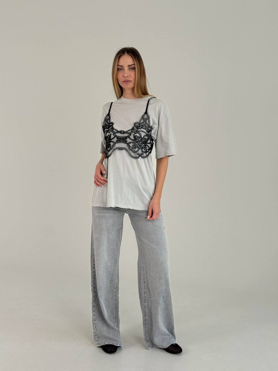Washed palazzo jeans