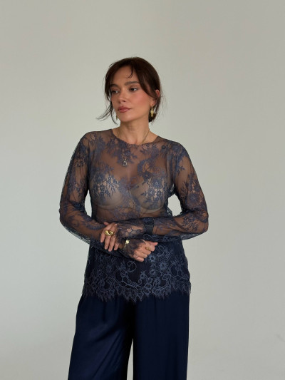 Lace sheer blouse