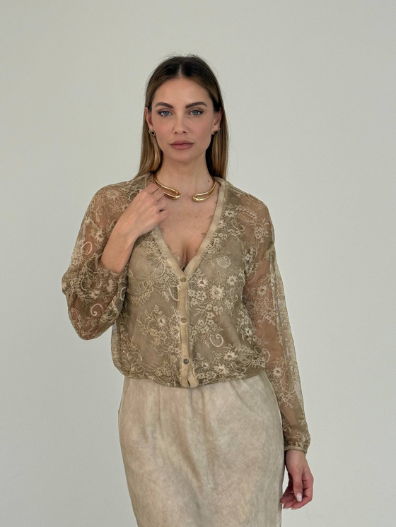 Cardigan in pizzo leggero