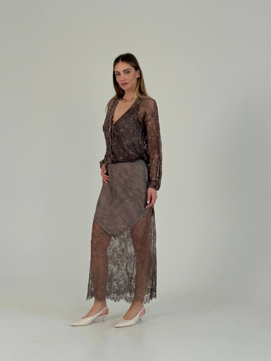 Cardigan in pizzo leggero