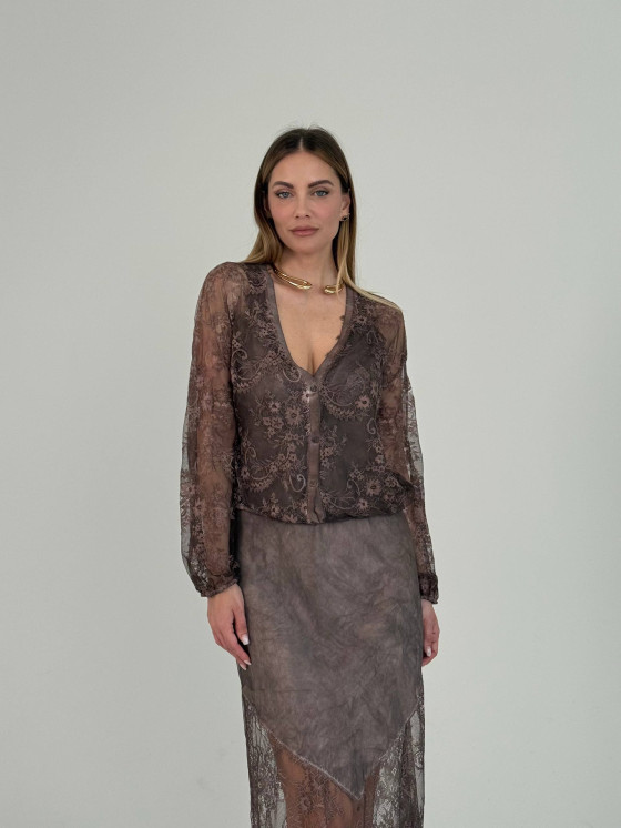 Cardigan in pizzo leggero